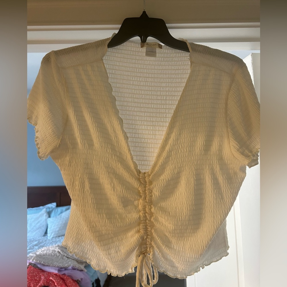 Altar'd State Cream Textured Top